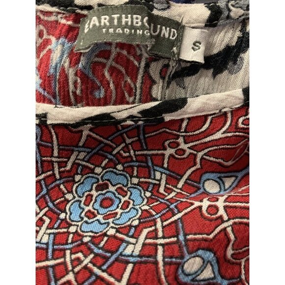 Earthbound Trading Womens S Floral Blouse Strappy - Picture 8 of 9